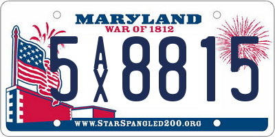 MD license plate 5AX8815