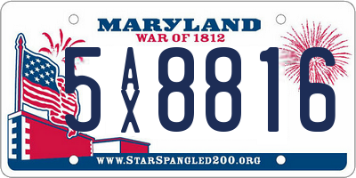 MD license plate 5AX8816