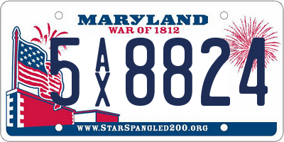 MD license plate 5AX8824