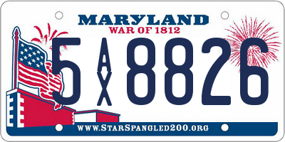 MD license plate 5AX8826