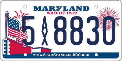 MD license plate 5AX8830