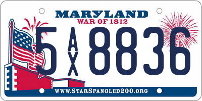 MD license plate 5AX8836
