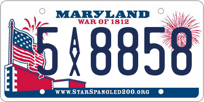 MD license plate 5AX8858