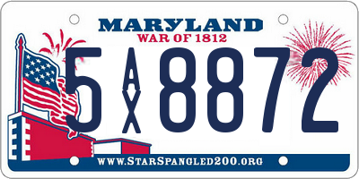MD license plate 5AX8872