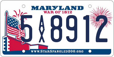 MD license plate 5AX8912