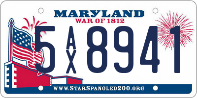 MD license plate 5AX8941