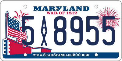 MD license plate 5AX8955