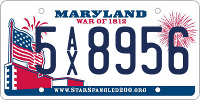 MD license plate 5AX8956