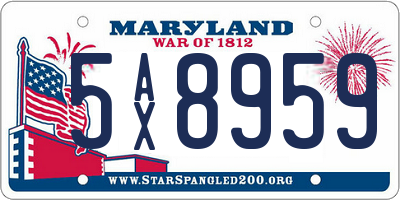 MD license plate 5AX8959