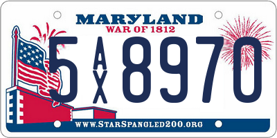 MD license plate 5AX8970