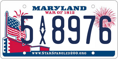 MD license plate 5AX8976