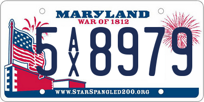 MD license plate 5AX8979