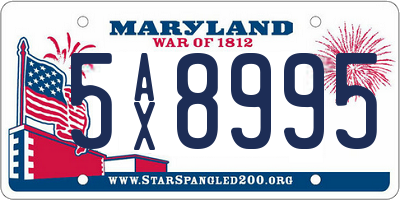 MD license plate 5AX8995