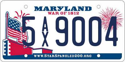 MD license plate 5AX9004