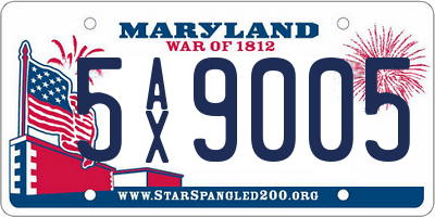 MD license plate 5AX9005