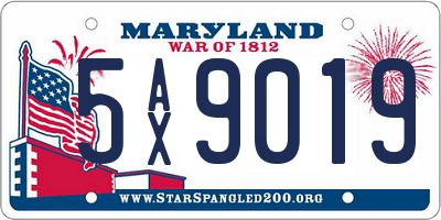 MD license plate 5AX9019