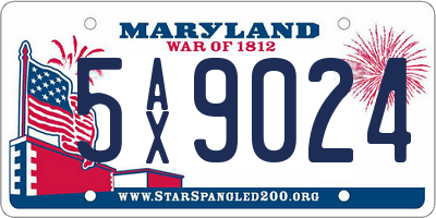 MD license plate 5AX9024