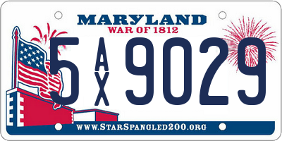 MD license plate 5AX9029
