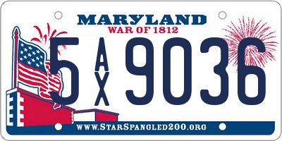 MD license plate 5AX9036