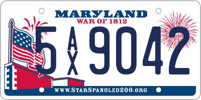 MD license plate 5AX9042