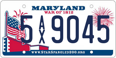 MD license plate 5AX9045