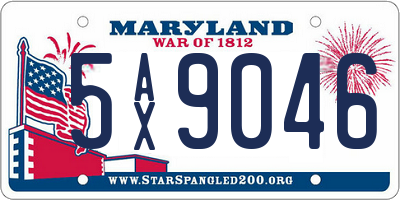 MD license plate 5AX9046