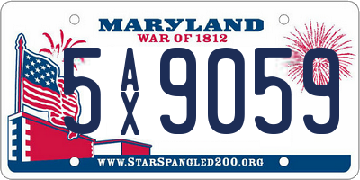 MD license plate 5AX9059