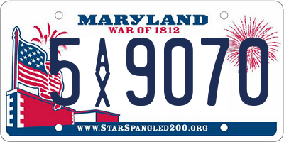 MD license plate 5AX9070