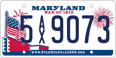 MD license plate 5AX9073