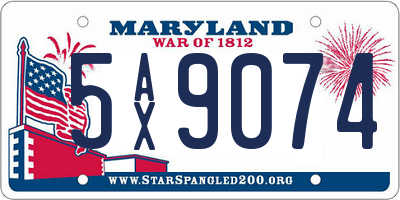 MD license plate 5AX9074
