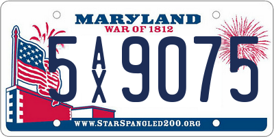 MD license plate 5AX9075