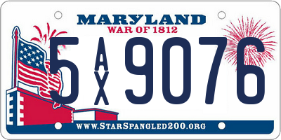 MD license plate 5AX9076