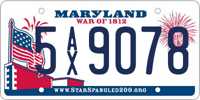 MD license plate 5AX9078
