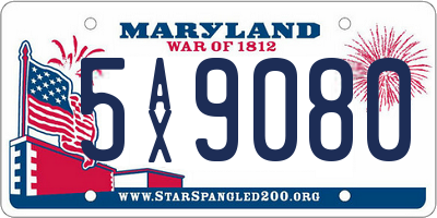 MD license plate 5AX9080