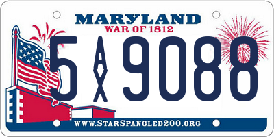 MD license plate 5AX9088