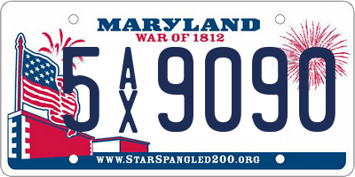 MD license plate 5AX9090
