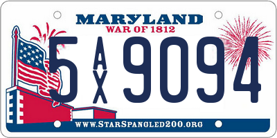 MD license plate 5AX9094