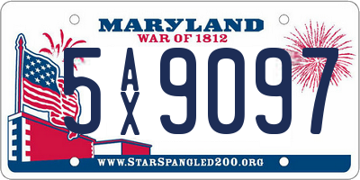 MD license plate 5AX9097