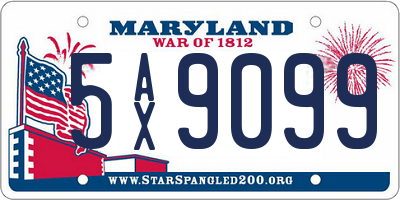 MD license plate 5AX9099