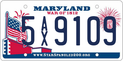 MD license plate 5AX9109