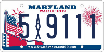 MD license plate 5AX9111