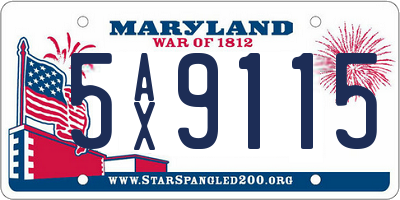 MD license plate 5AX9115