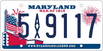 MD license plate 5AX9117