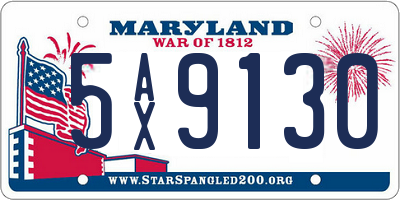 MD license plate 5AX9130