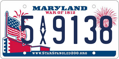 MD license plate 5AX9138