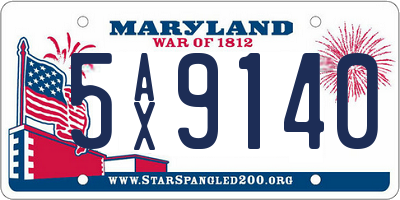 MD license plate 5AX9140