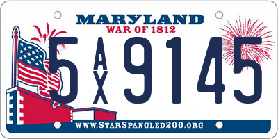 MD license plate 5AX9145