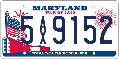 MD license plate 5AX9152