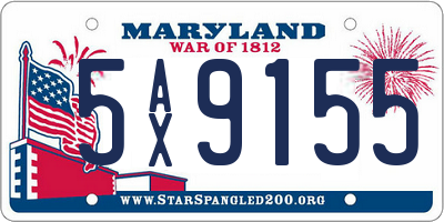 MD license plate 5AX9155
