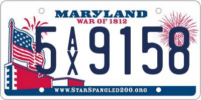 MD license plate 5AX9158